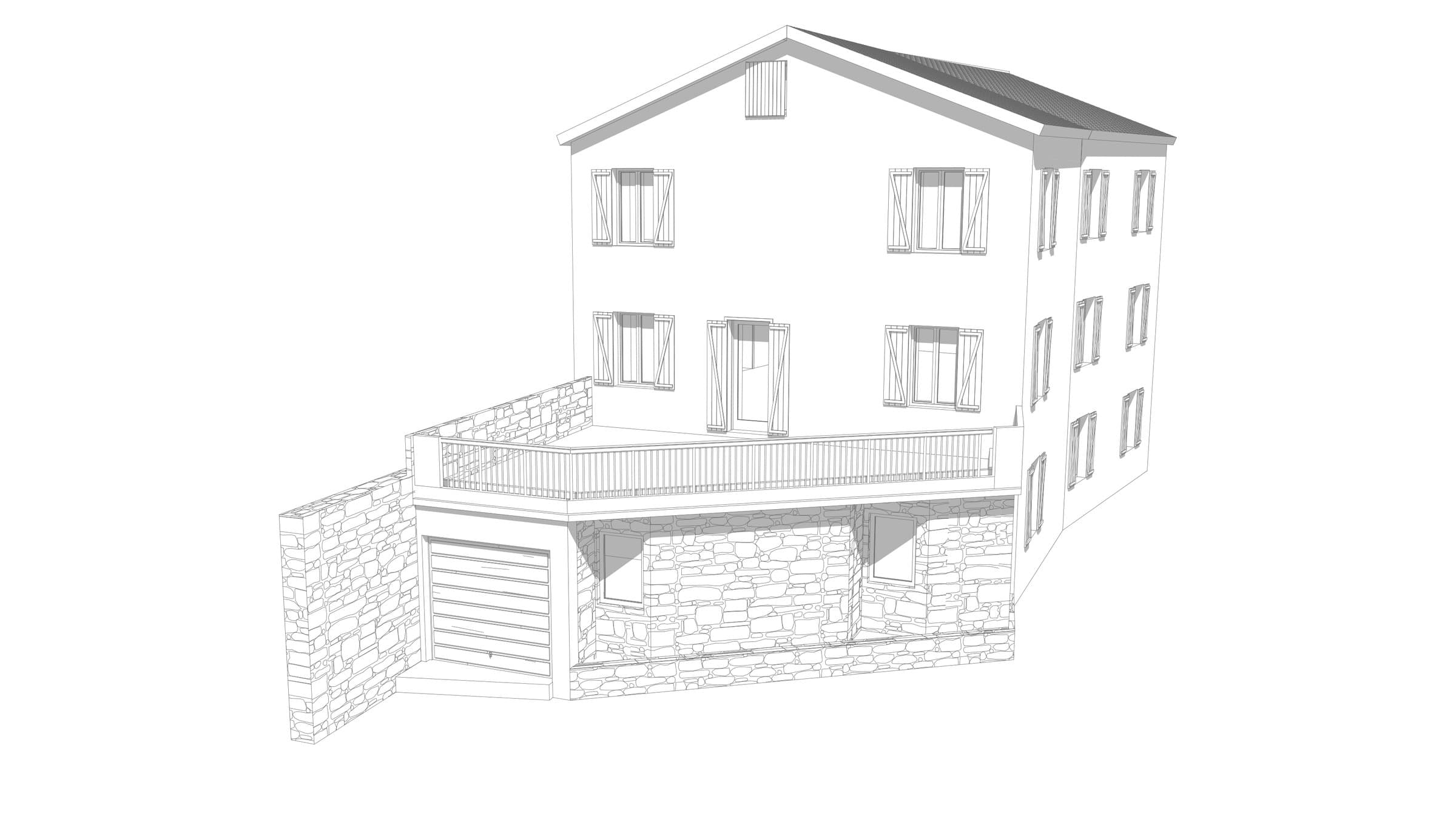 Stone terrace, GM2 house